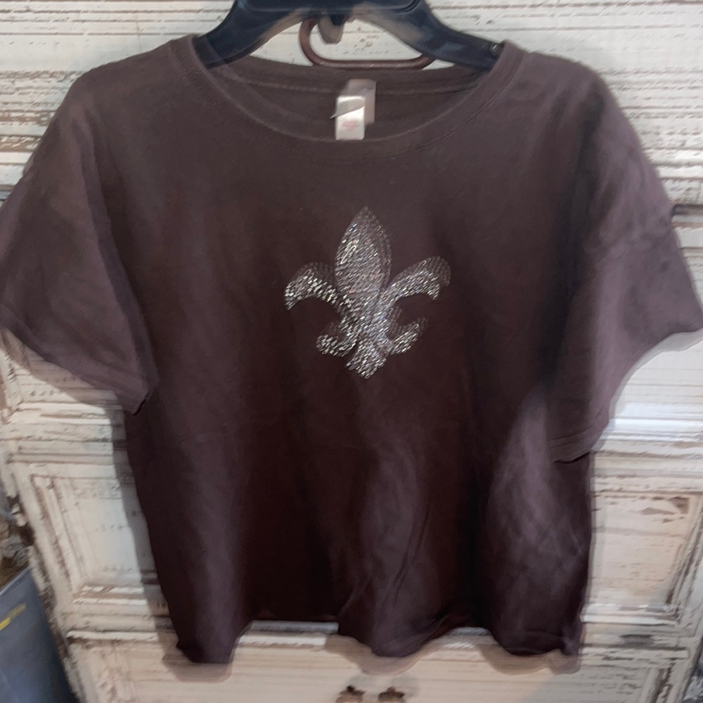 Anvil fleur de le brown shirt size xl new cute